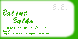 balint balko business card